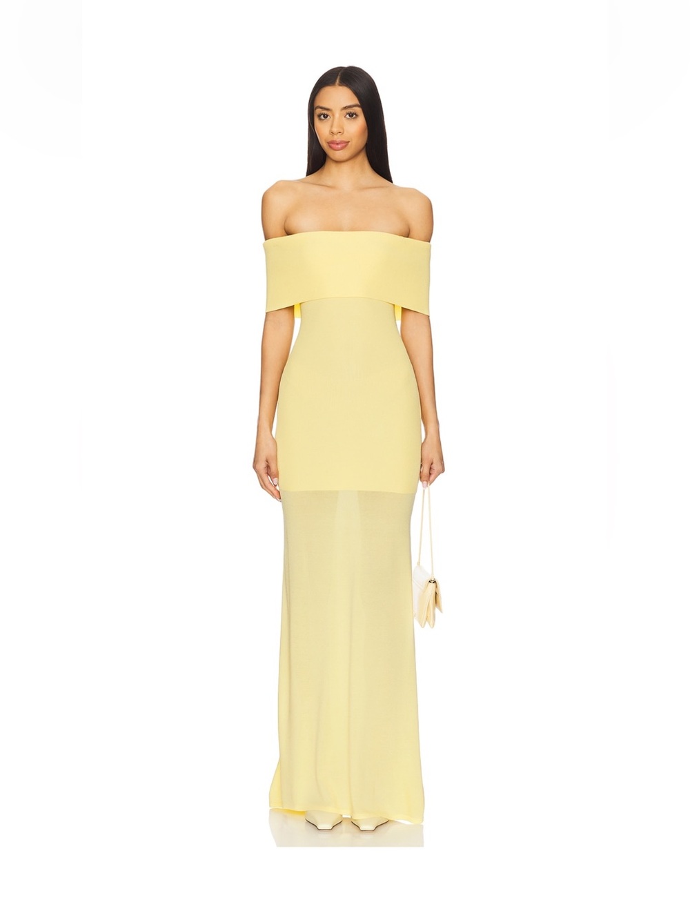 Lovers + Friends Butter Yellow Off-Shoulder Maxi Dress